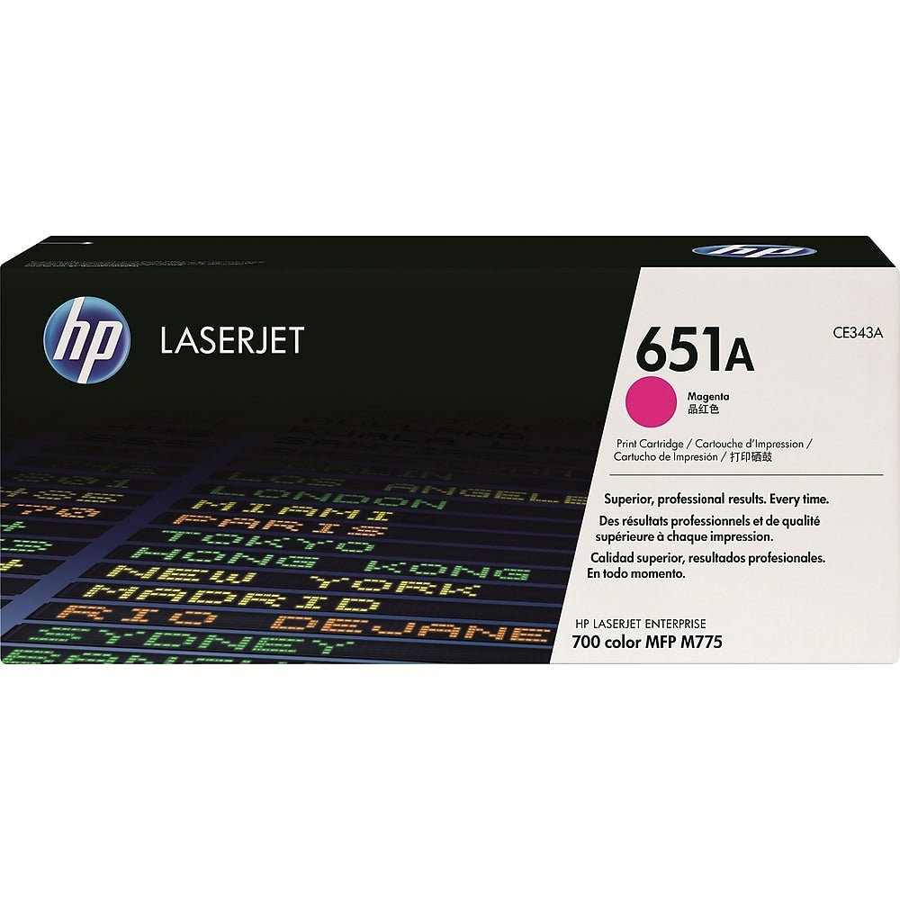 Cartouche de toner magenta d'origine HP 651A (CE343A) LaserJet