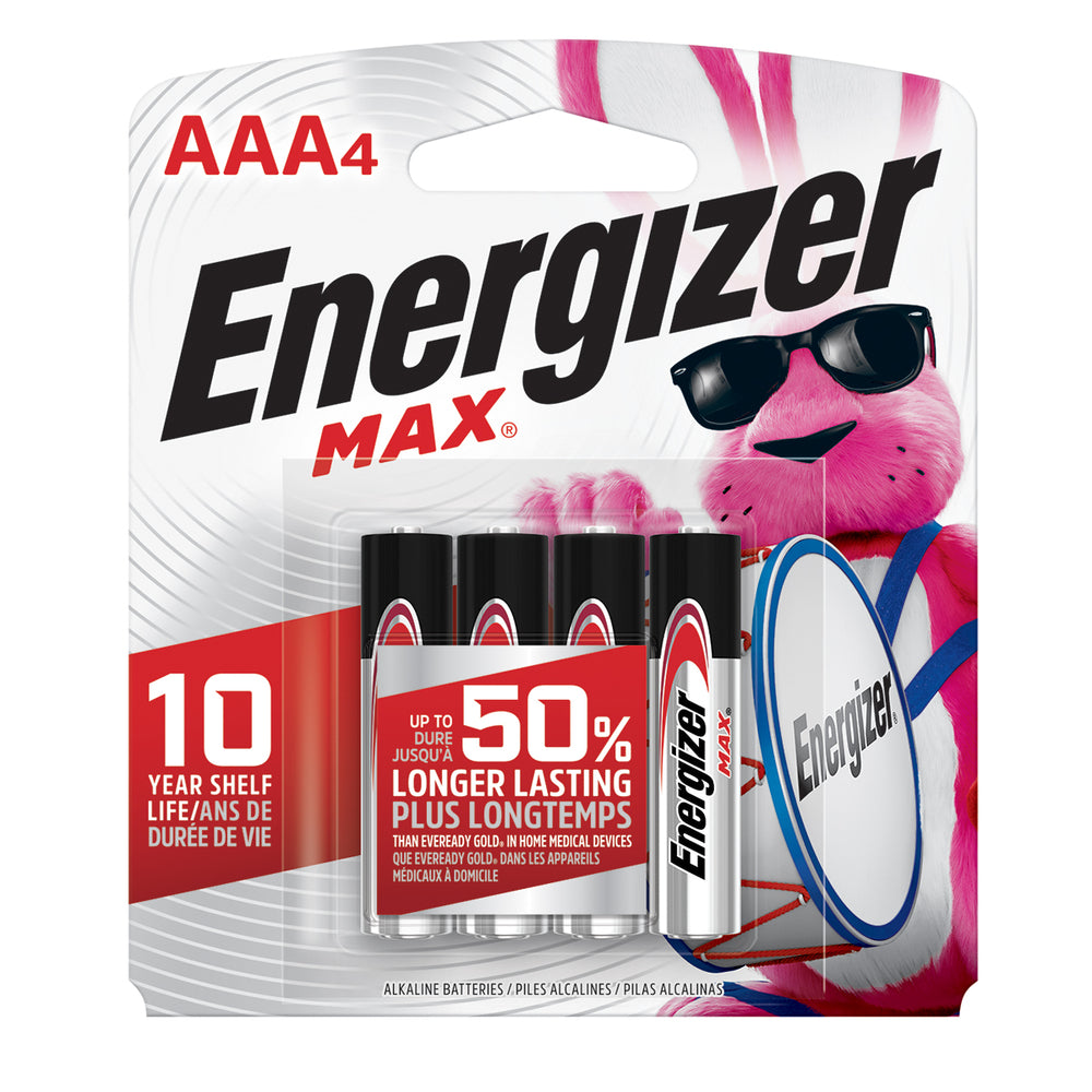 Piles alcalines Energizer Max AAA (lot de 4)