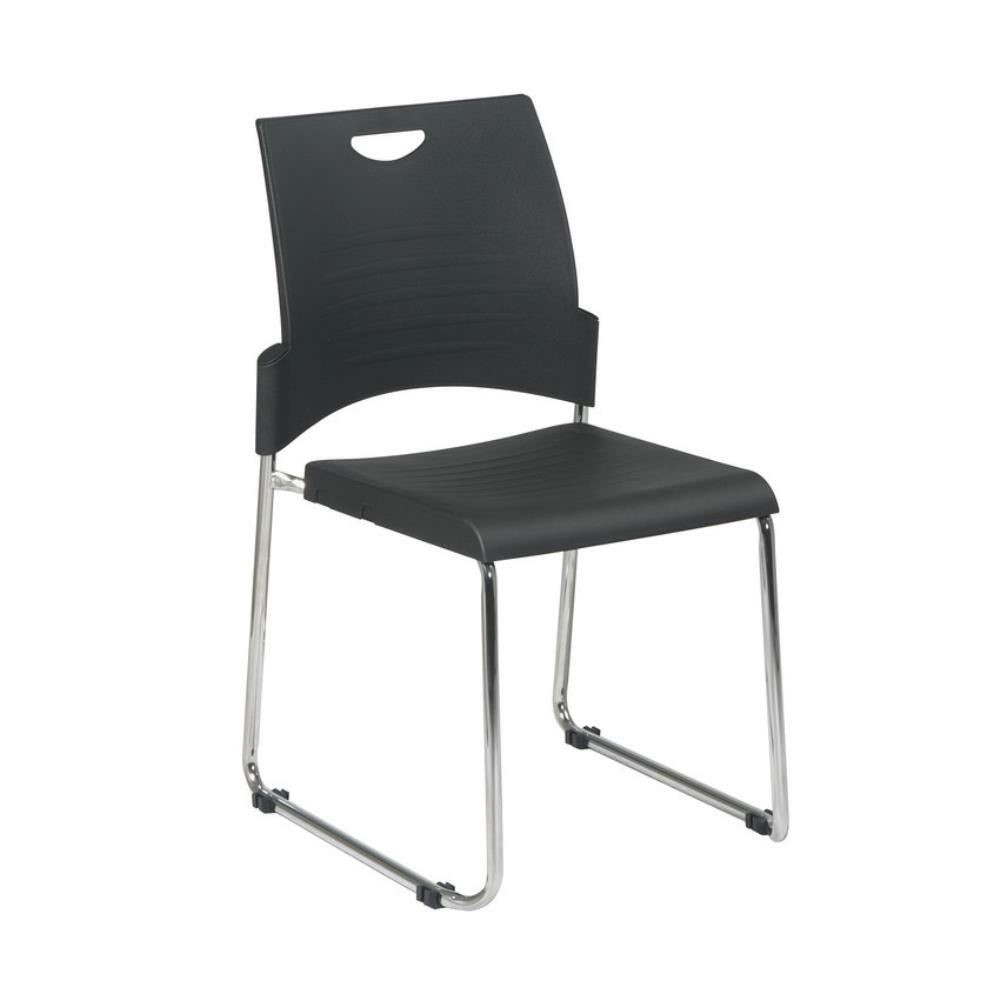 Chaise empilable Worksmart en plastique noir