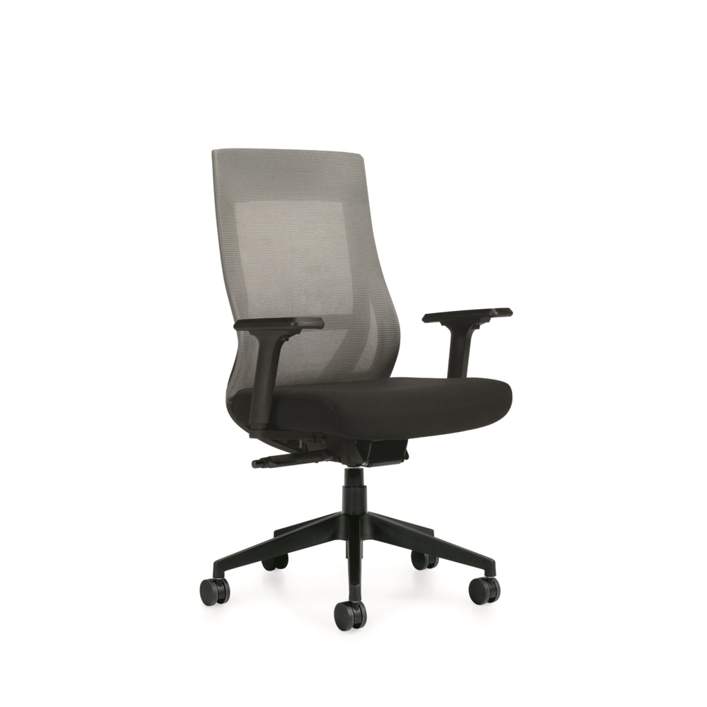 Offices to Go Zim High Back Weight Sensing Synchro-Tilter Office Chair - Grey/Black