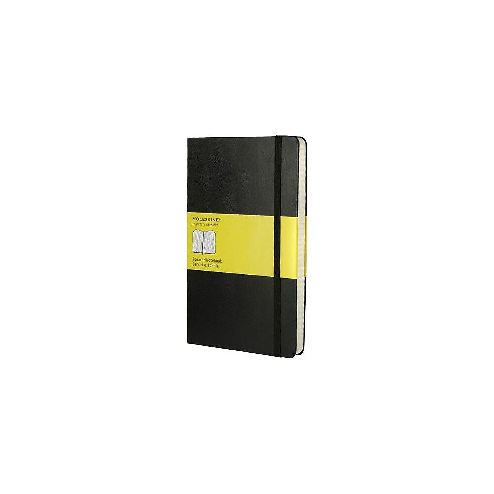 Carnet Moleskine Classic noir à couverture rigide, grand format, 12,7 x 21,6 cm