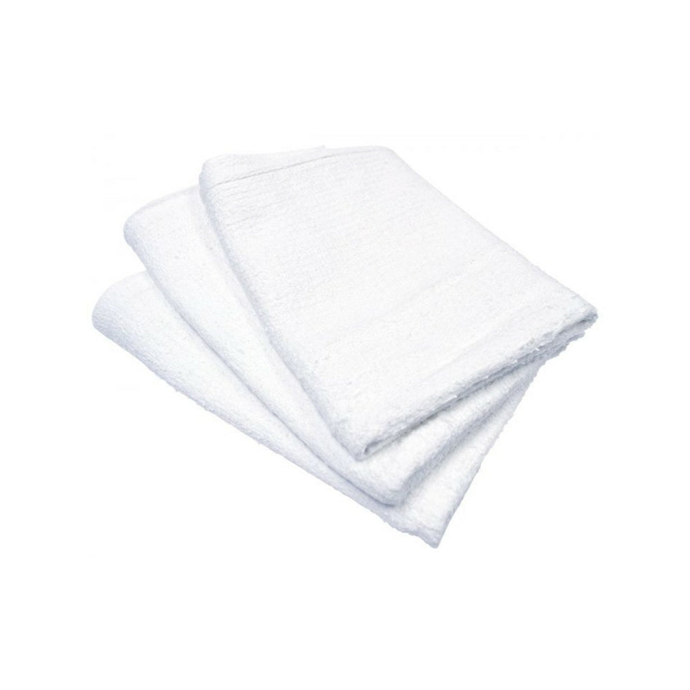 Serviettes en tissu éponge à bordure blanche - 40,6 cm de large x 48,3 cm de long - Paquet de 12