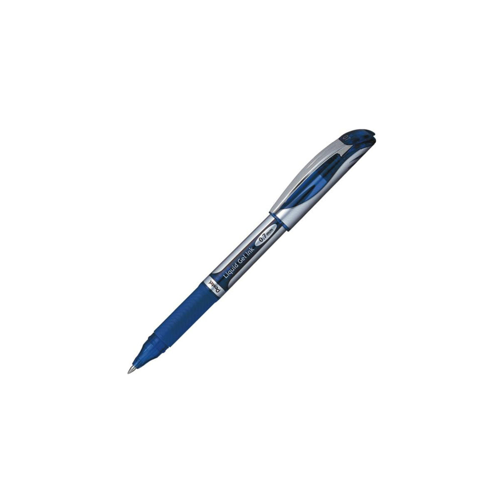 Pentel EnerGel BL57 Metal Tip Gel Roller Pen - 0.7mm - Blue - 12 Pack
