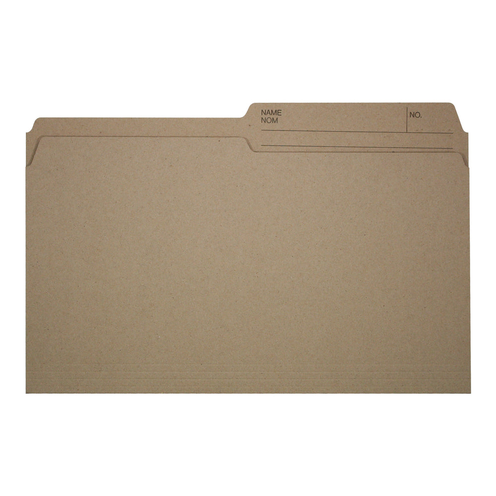 Chemises de classement recyclées Hilroy Enviro-Plus - Format légal - 9" x 14 7/8" - Sable - Paquet de 100