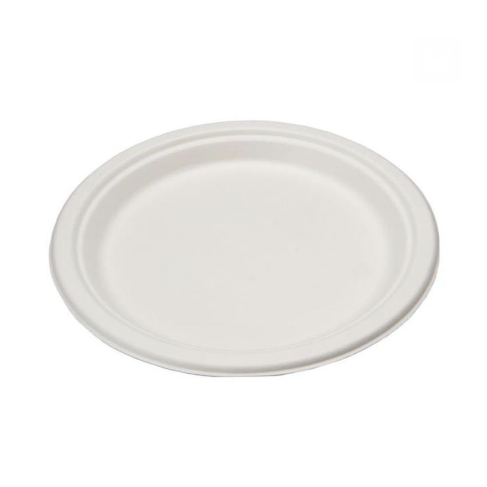 Assiette compostable en canne à sucre de 23 cm (9 po) Eco-Packaging - Paquet de 500