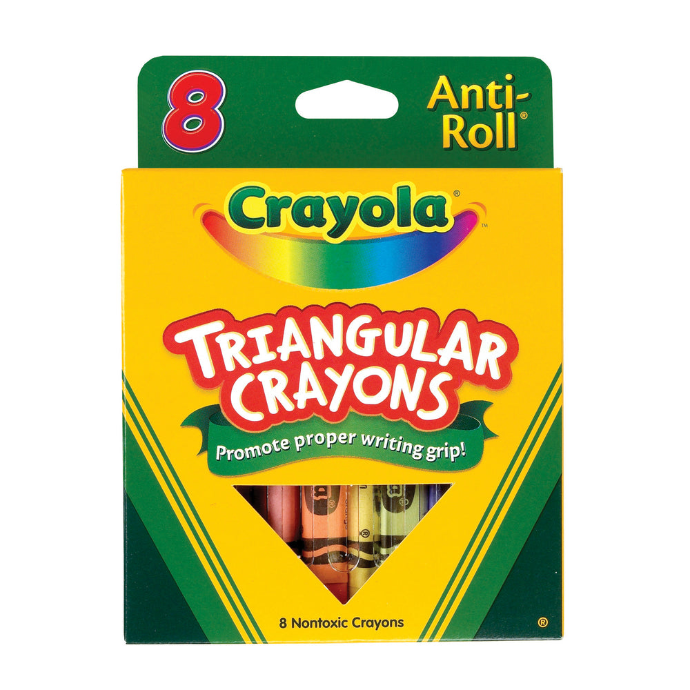 Crayons triangulaires anti-roulement Crayola, couleurs assorties, paquet de 8
