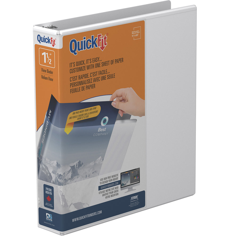 Classeur à anneaux en D QuickFit de Davis Group - 1 1/2" - Blanc