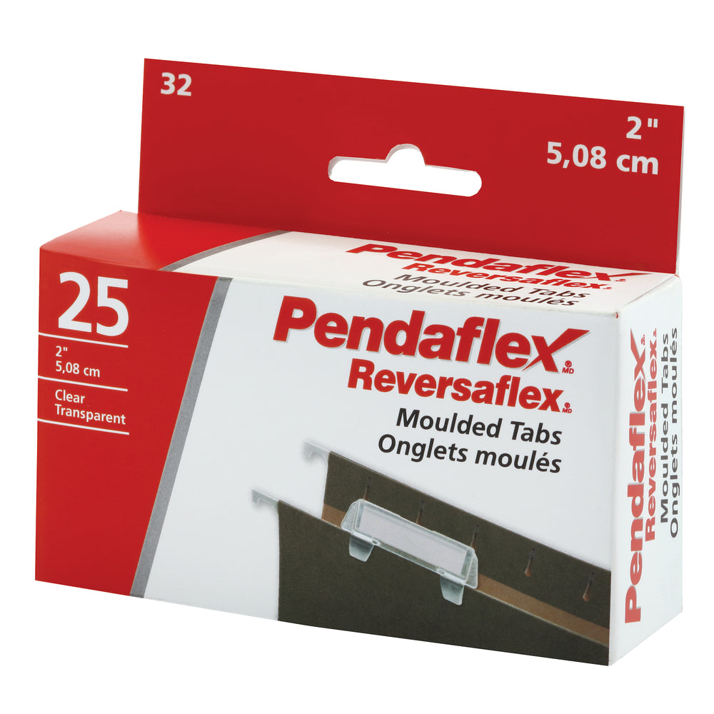 Languettes moulées en plastique transparent Pendaflex – 2 po, coupe 1/5 – paquet de 25