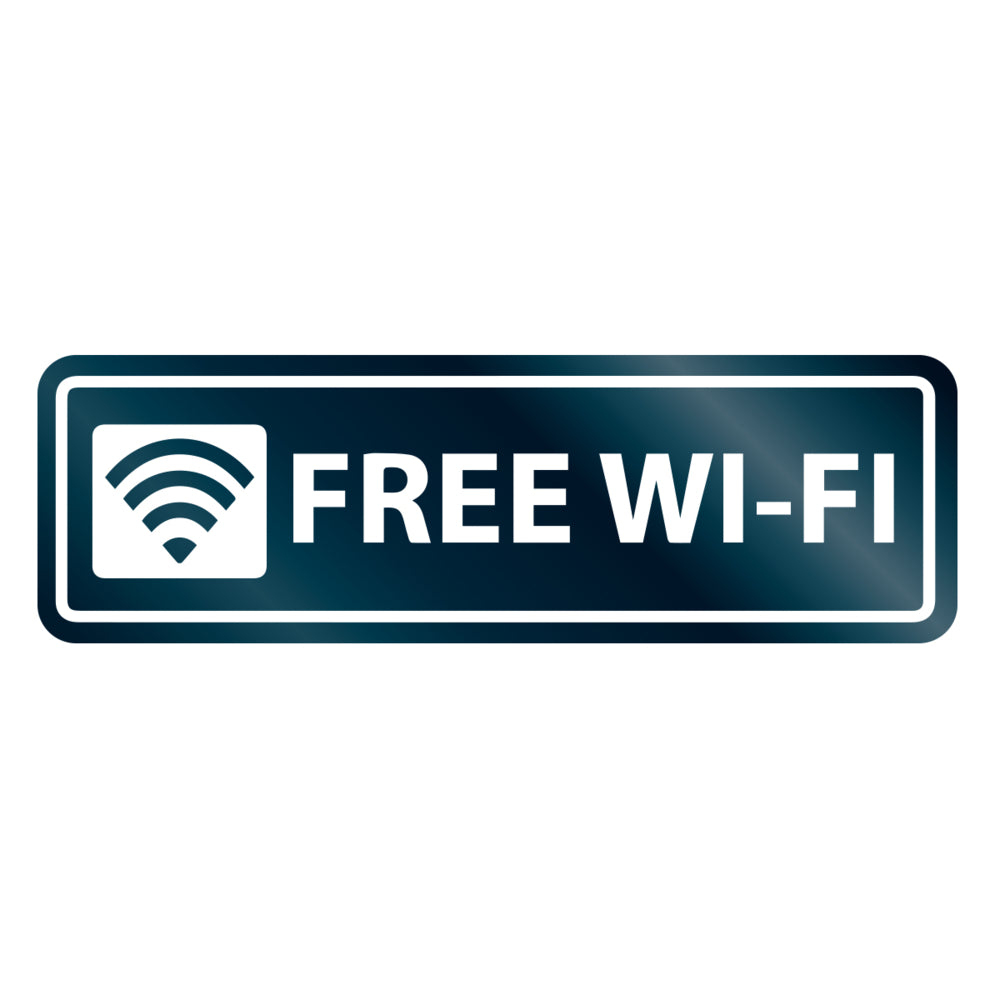 Panneau « Wi-Fi gratuit » - 20 cm x 5 cm - anglais