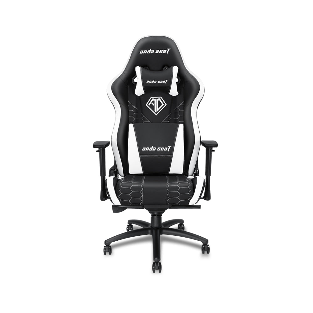 Fauteuil de sport ergonomique à dossier haut Anda Seat Spirit King Series, noir/blanc (AD4XL-05-BW-PV)