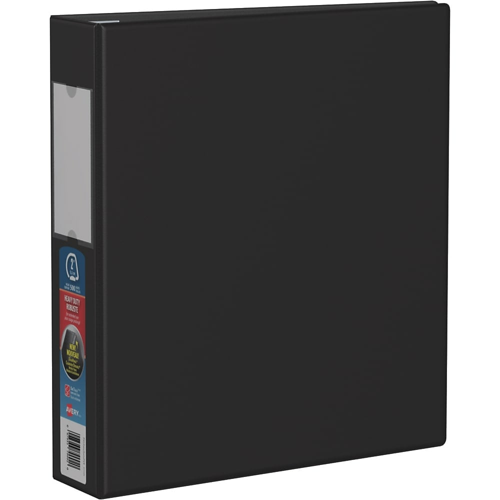 Avery Heavy Duty Binder, 2" Sized One Touch Locking D Rings, Black, (79992)