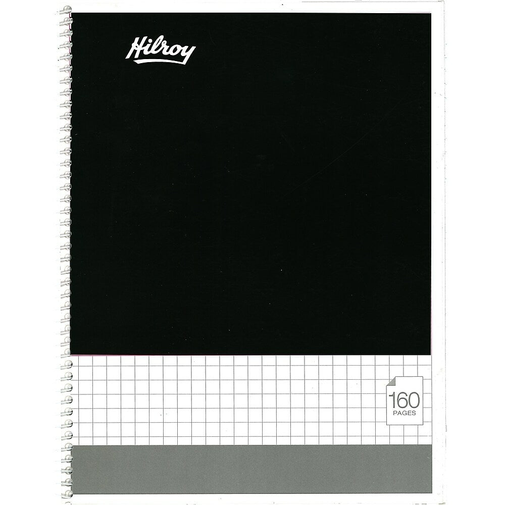 Carnet à spirales quadruples Hilroy, 80 feuilles, 20,3 cm x 26,7 cm, couleurs assorties (13038)