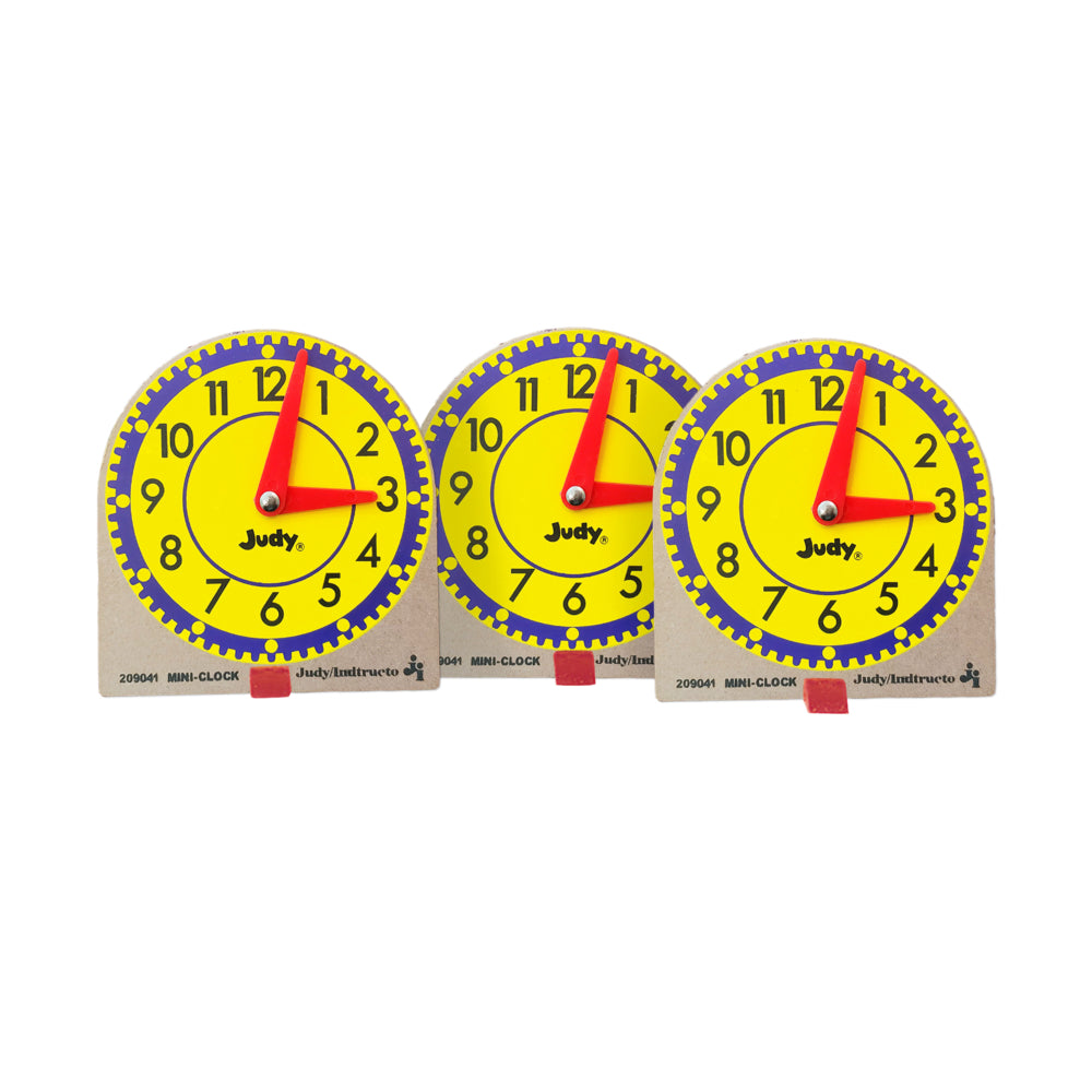 Carson Dellosa - Ensemble de 12 mini horloges Judy - 4" x 4"