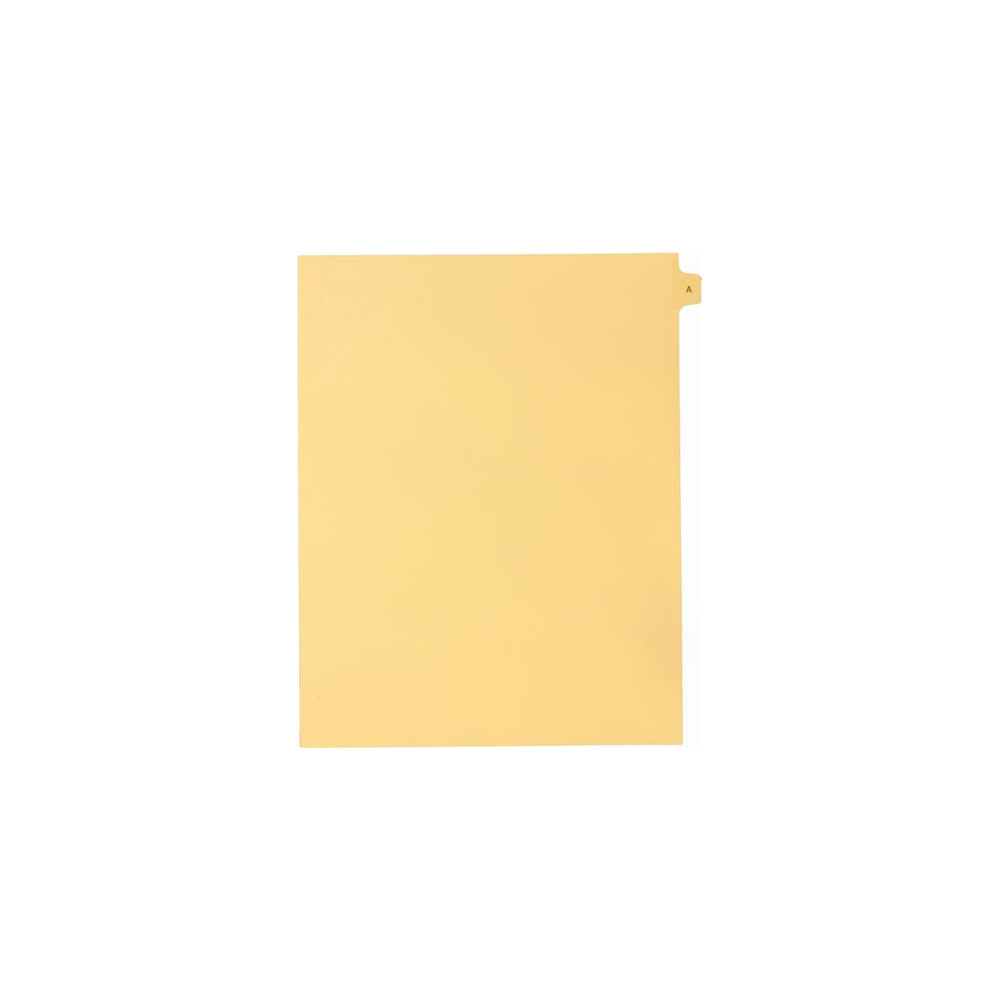 Onglets Sterling Alpha Singles, lettre A, chamois, format lettre, coupe 1/15e, paquet de 25
