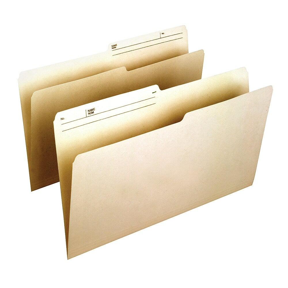 Staples Recycled 1/2 Cut Manila File Folders - Legal Size - 250 Pack