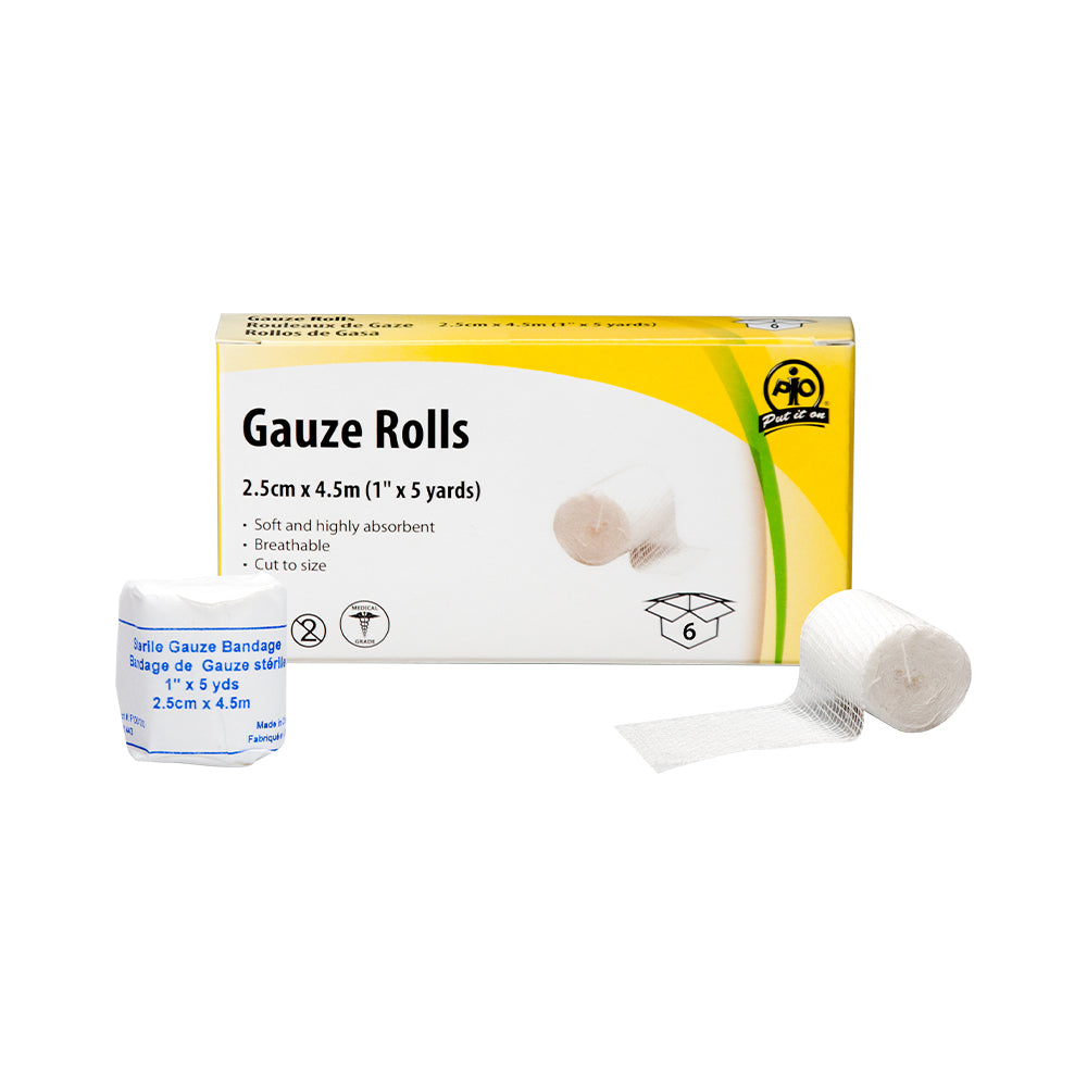 Wasip Gauze Roll - 1" x 4.5m - 6 Pack