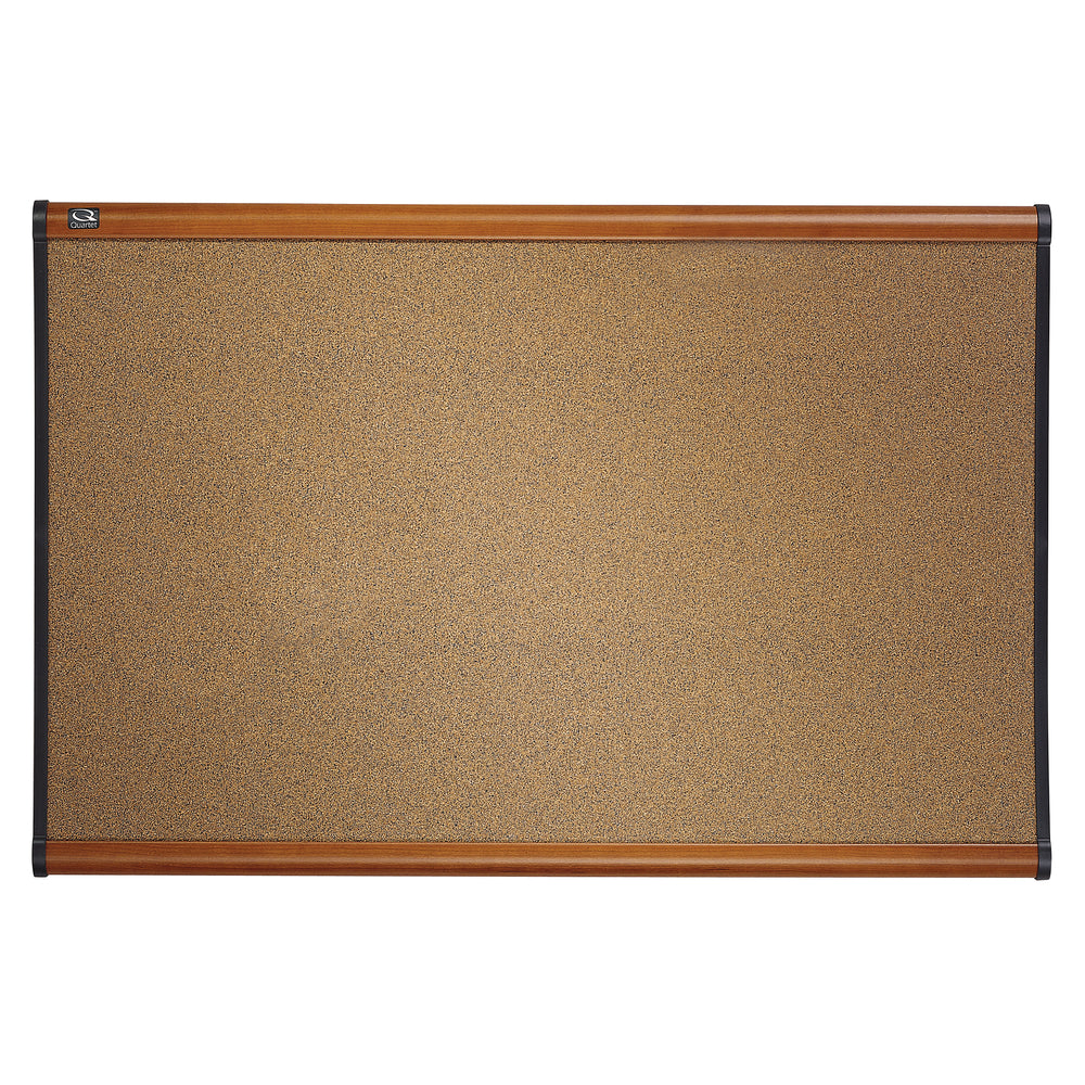 Quartet Prestige Coloured Cork Bulletin Board - Light Cherry Finish - 36" x 24"