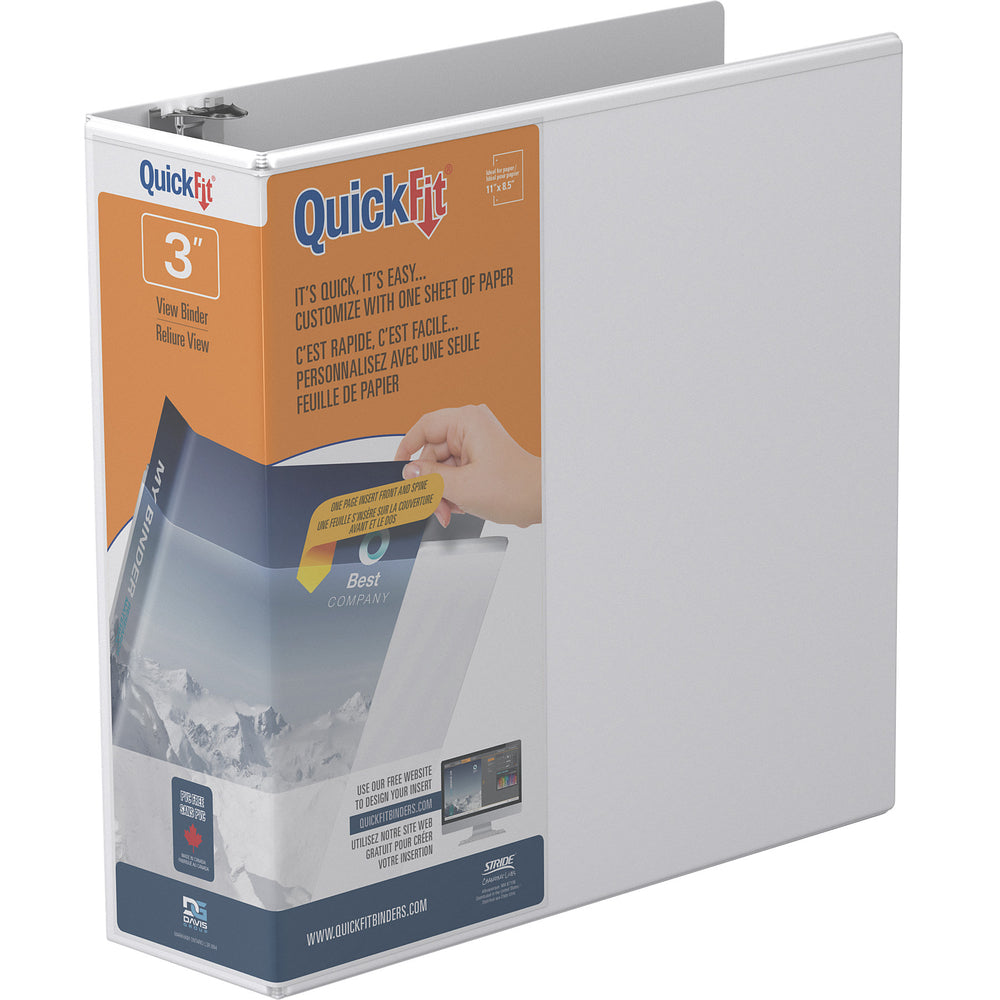 Davis Group QuickFit D-Ring View Binder - 3" - White