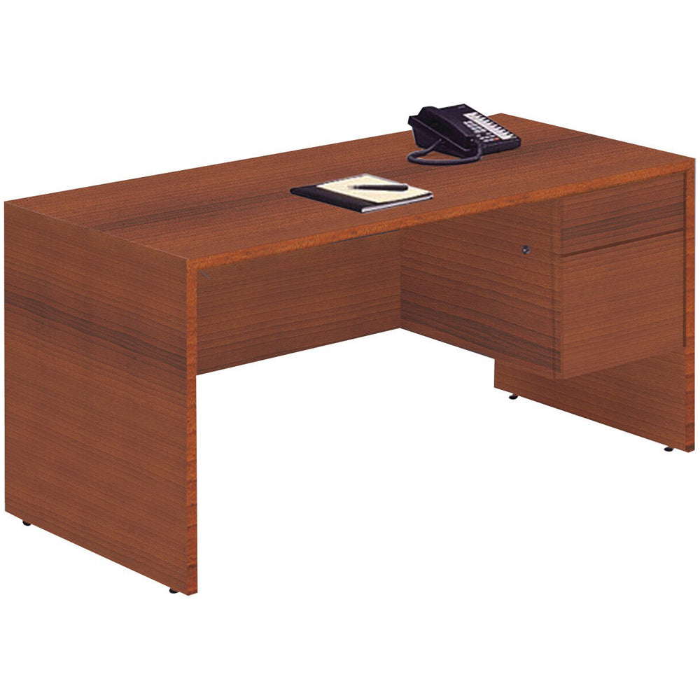 Bureau à piédestal simple à droite de la série Global Genoa, 60 po de largeur, acajou équarri
