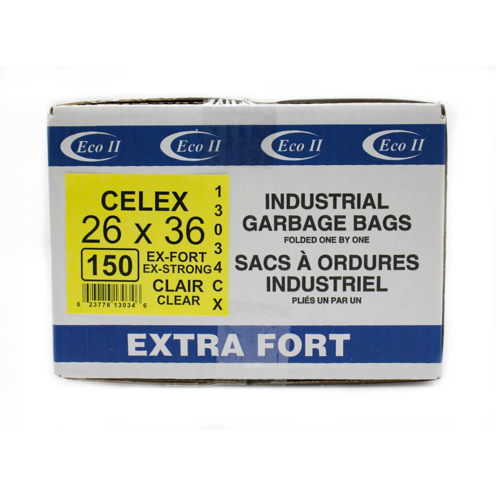Eco II Garbage Bags - 26" x 36" - Extra Strong - Clear Tint - 150 Pack