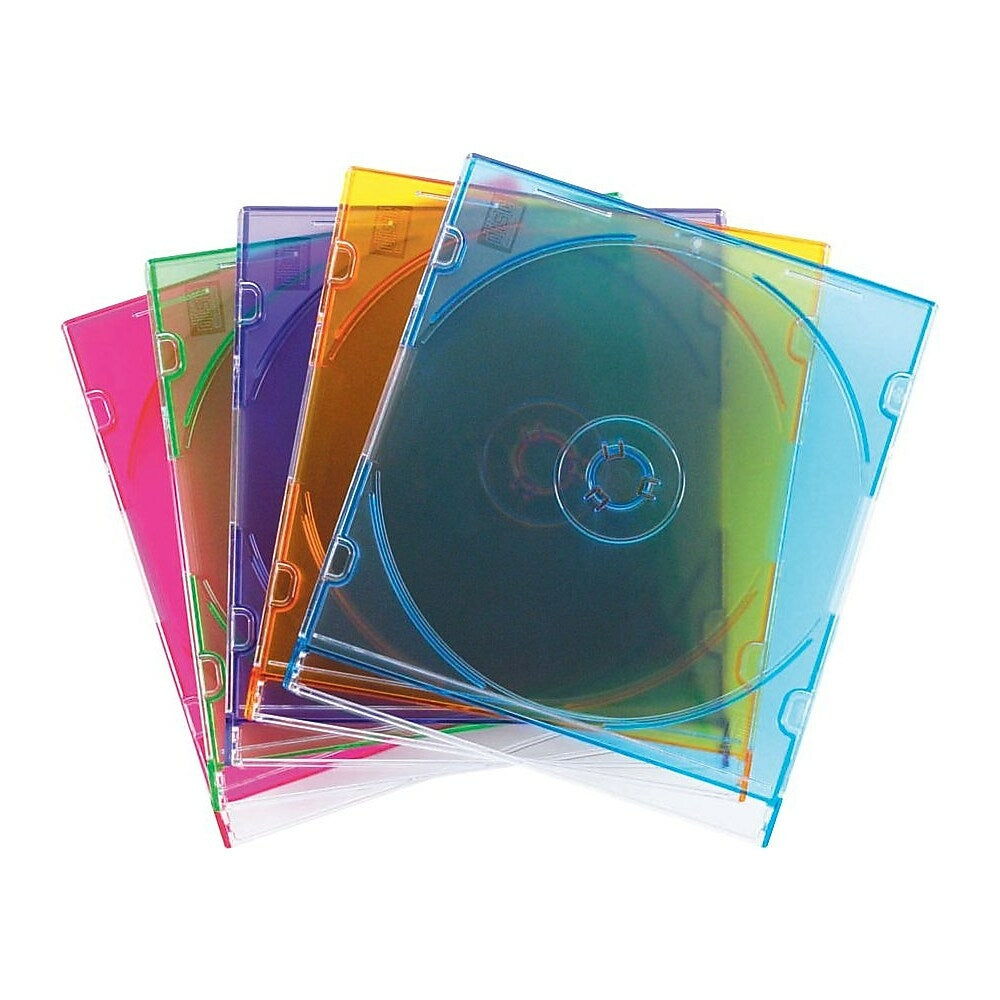 Staples Slim CD Jewel Cases. Translucent Colours