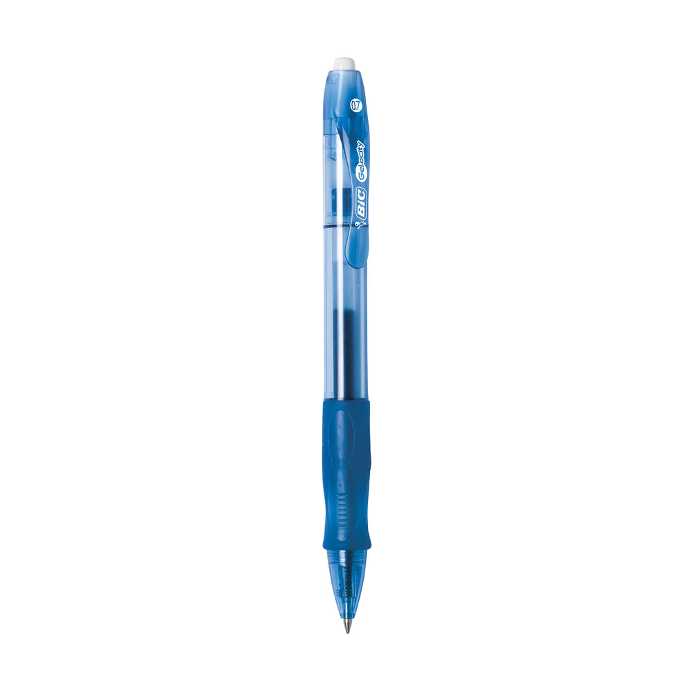 BIC Gelocity Gel Pen - Medium Point - Retractable - 0.7mm - Blue