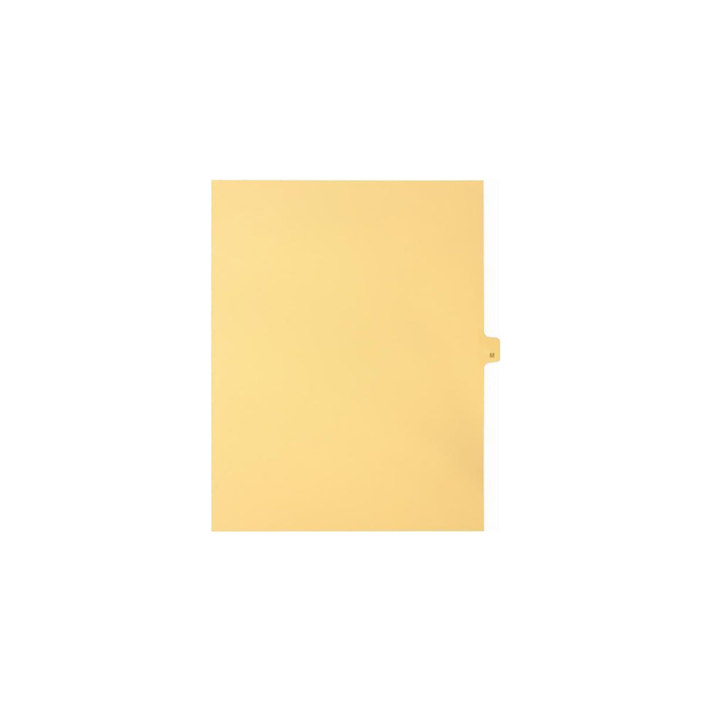 Onglets Sterling Alpha Singles, lettre M, chamois, format lettre, coupe 1/26e, paquet de 25