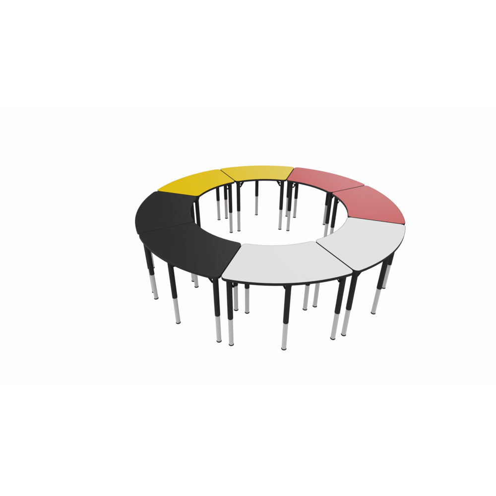 MityBilt Medicine Wheel 120 Degree Crescent Shape Tables - Set of 8