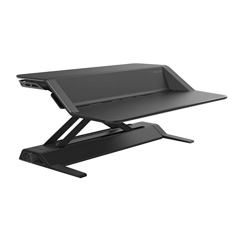 Fellowes Lotus 32.75"W Sit to Stand Desk - Dual Monitor - Black