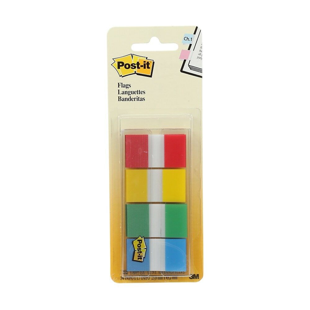 Post-it Flags - 0,94" x 1,7" - Rouge, Jaune, Bleu, Vert