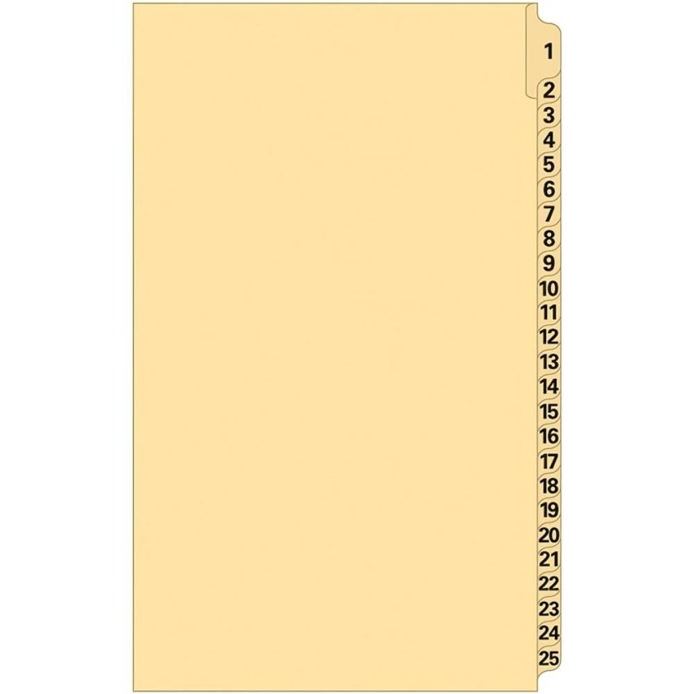 Supreme Litigation Tabs 25th Cut Numeric Set 14" Buff #1/25