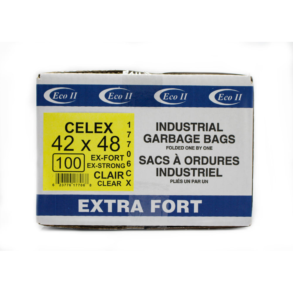 Eco II Garbage Bags - Extra Strong - 42" x 48" - Clear Tint - 100 Pack