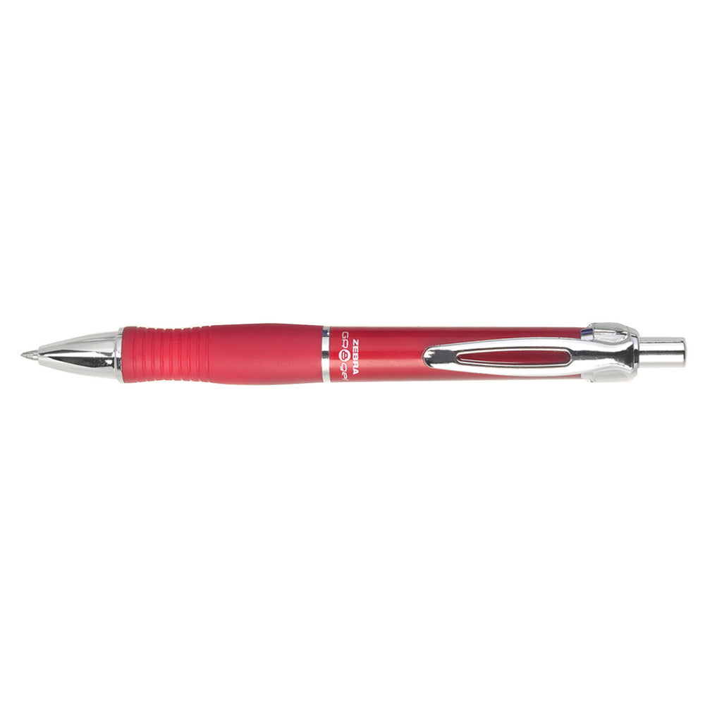 Stylo gel rechargeable Zebra GR8 avec prise en caoutchouc souple surdimensionnée - Moyen 0,7 mm - Encre rouge
