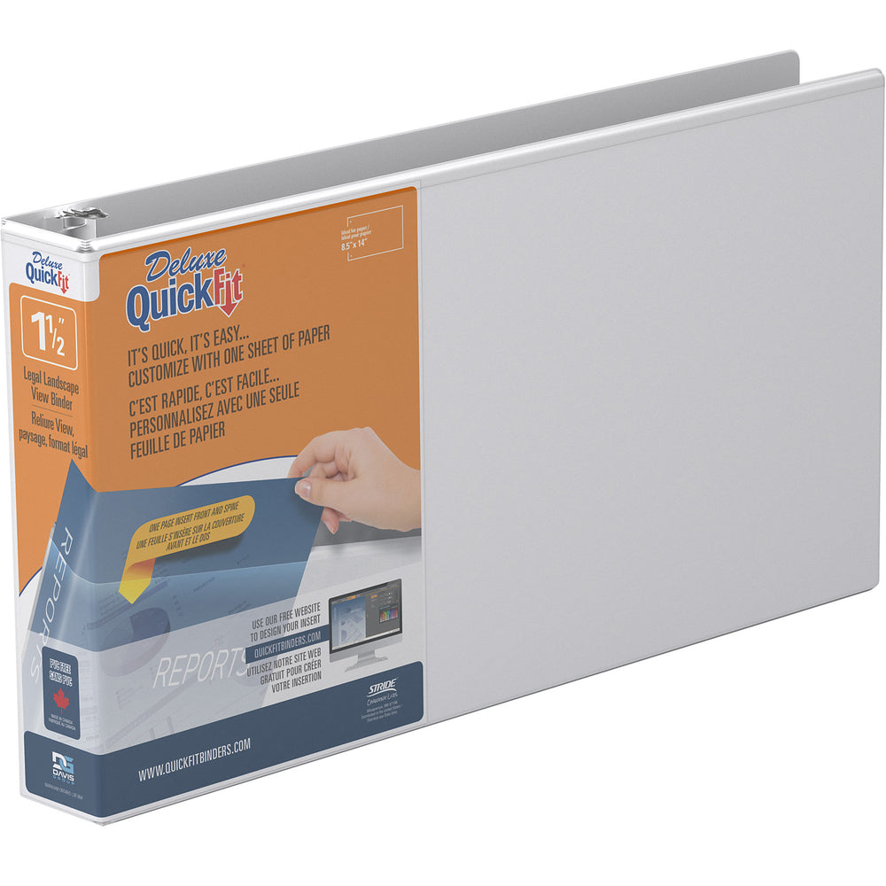 Classeur à anneaux ronds Davis Group QuickFit 1,5 po à 3 anneaux - Blanc