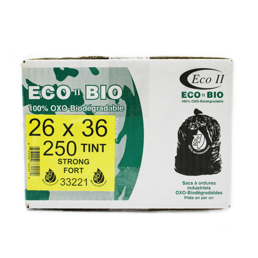 Eco II Oxo-Biodegradable Garbage Bags - Strong - Tinted - 26" x 36" - 250 Pack