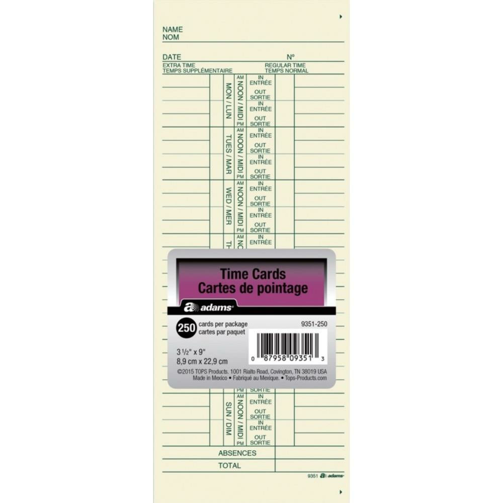 Cartes de pointage Tops - Bilingue - Paquet de 250