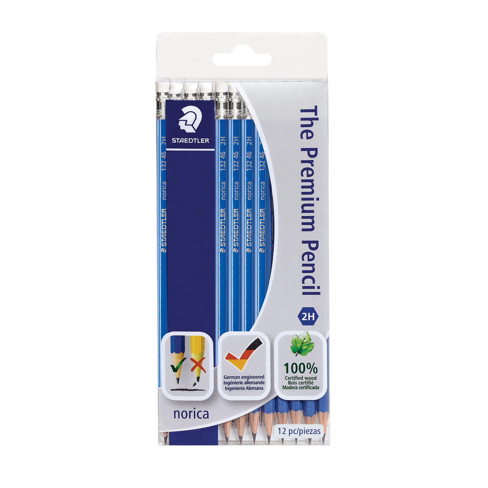 Crayons à papier Staedtler Norica 2H - 2 mm - Lot de 12