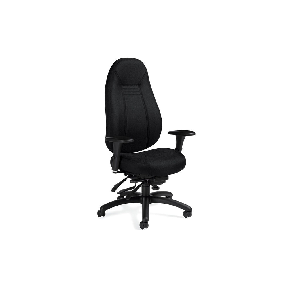 Fauteuil multi-bascules ObusForme Comfort à dossier haut, tissu « Jenny - Ebony » (NOIR), 1260-3 JN02 BLK G3 82
