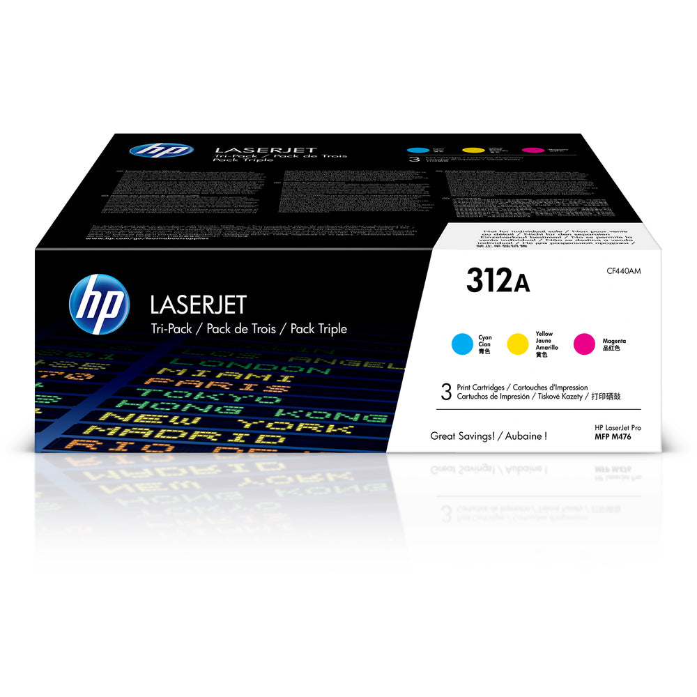 Cartouches de toner HP LaserJet cyan, magenta et jaune d'origine (3 packs)