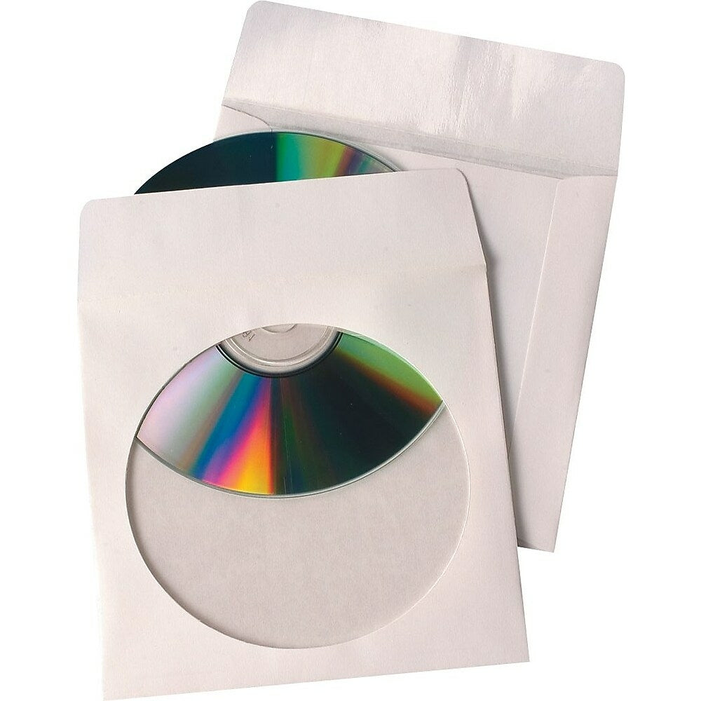 Quality Park Window Tech-no-Tear Paper Out Media Sleeves - 4-7/8" x 5" - White - 100 per Box