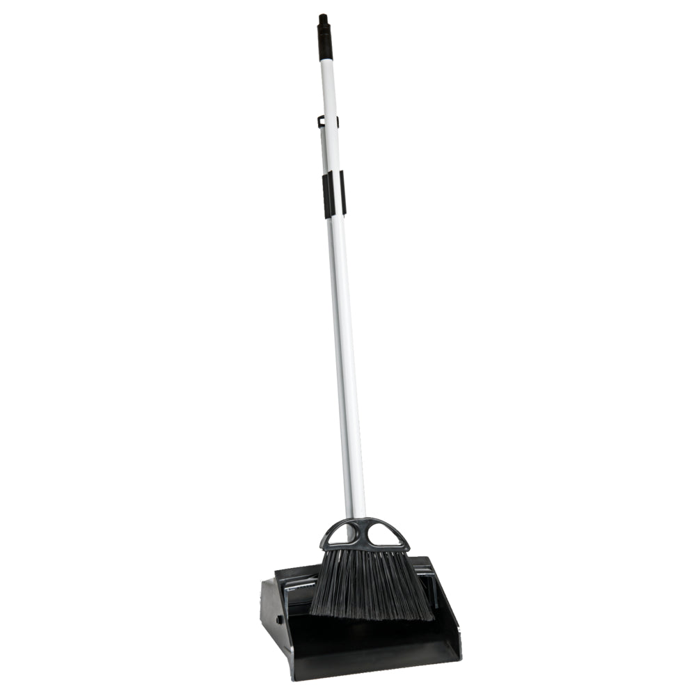 Marino Plastic Lobby Dust Pan and Broom Combo - Black