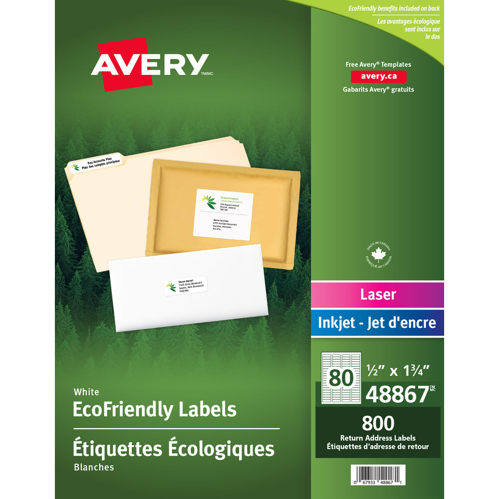 Avery Eco-Friendly Mailing Label - 1/2" Width