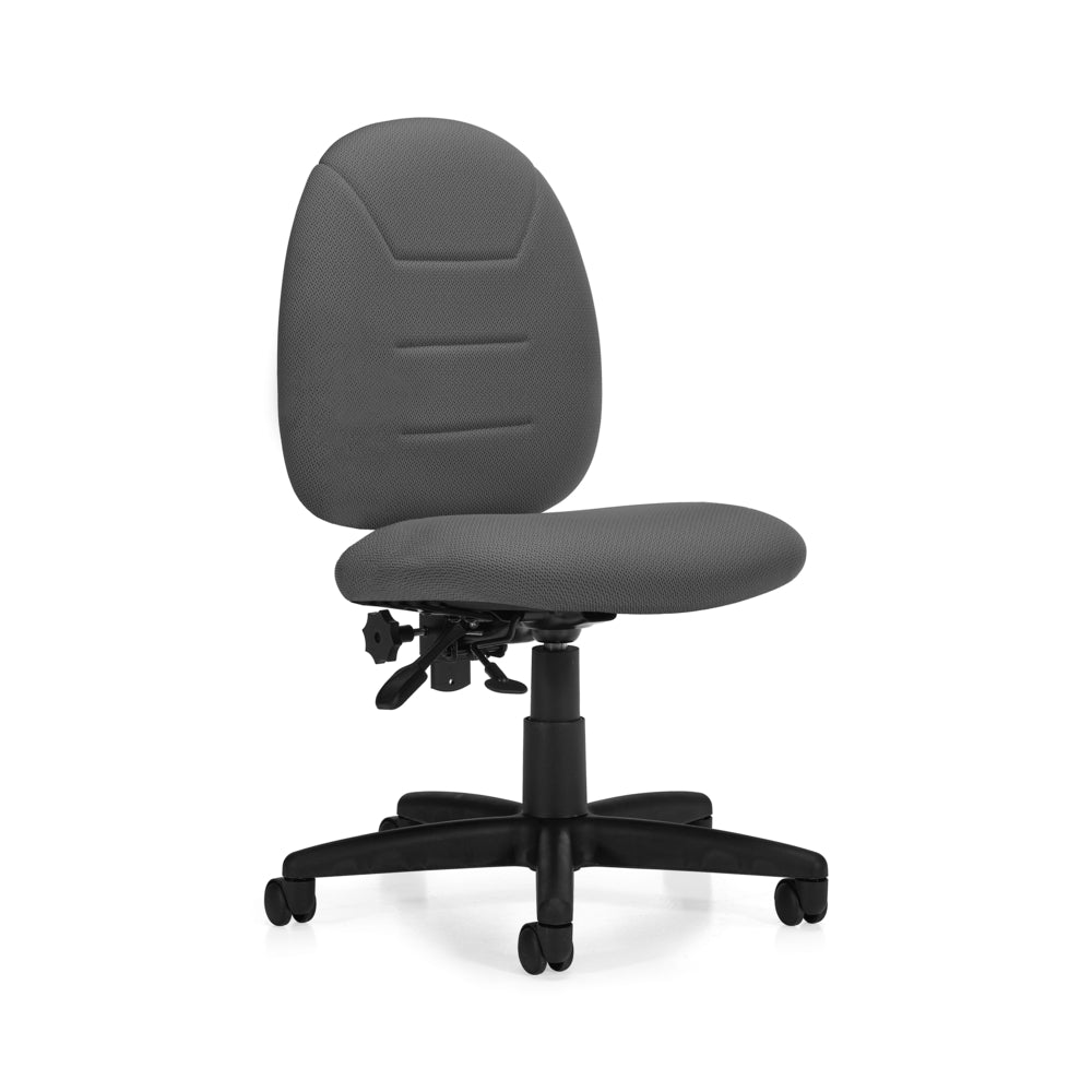 Chaise de travail ergonomique Global ErgoComfort sans accoudoirs à dossier bas - Gris
