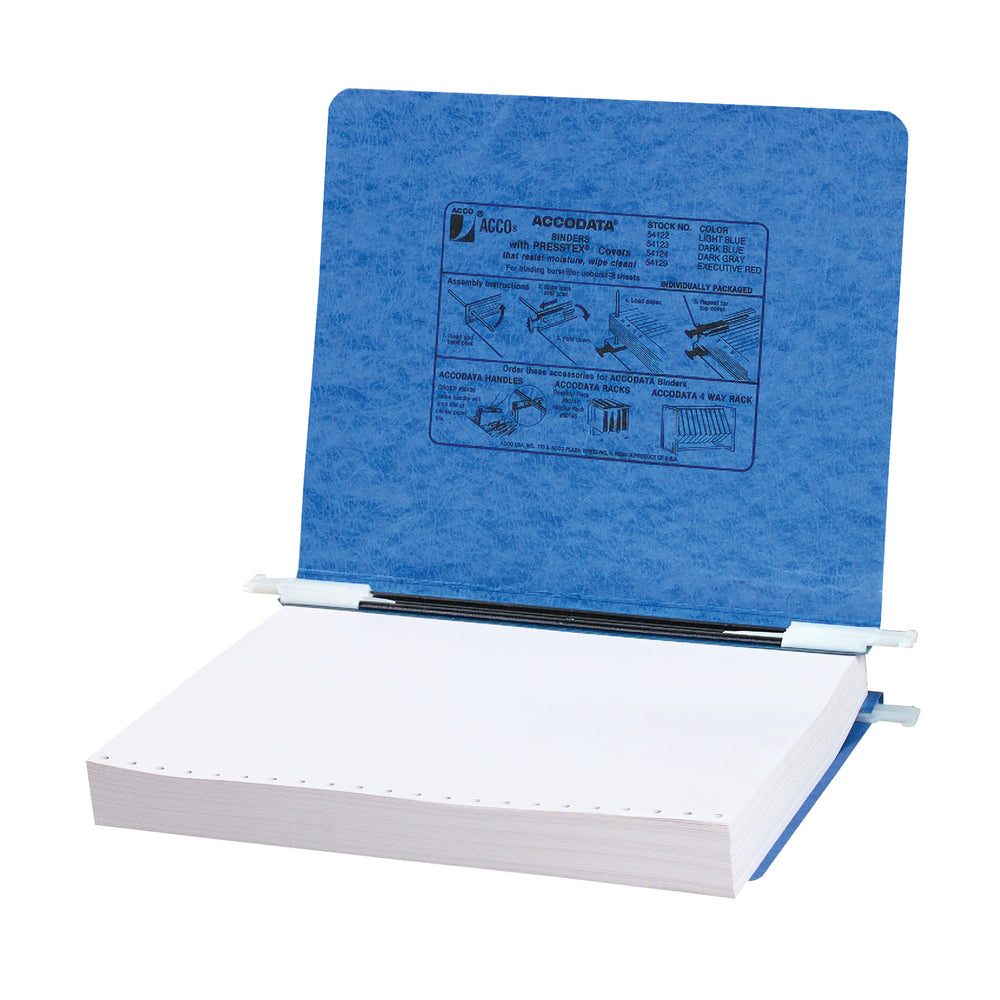 ACCO Presstex Data Binder - 11" x 8-1/2" Sheet Size - 10-1/2" Centre - Burst/Unburst - Blue