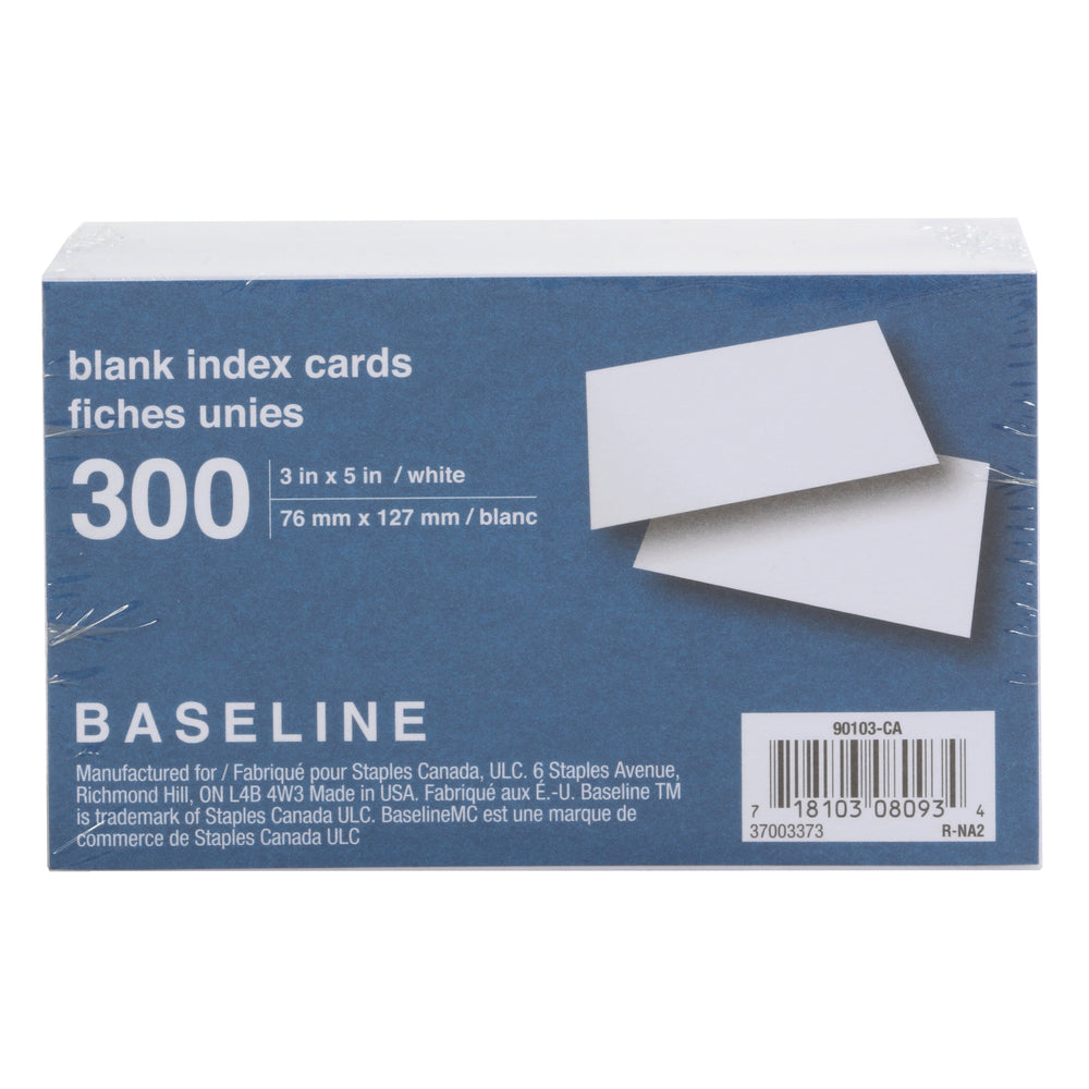 White Blank Index Cards - 3" x 5"