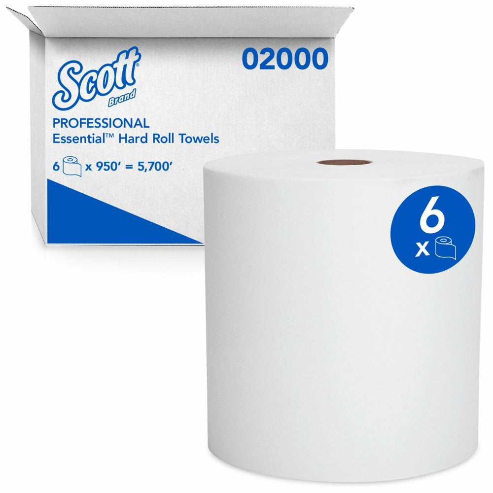 Scott Essential High Capacity Hard Roll Paper Towels - 1.75" Core - 6 Rolls Per Case