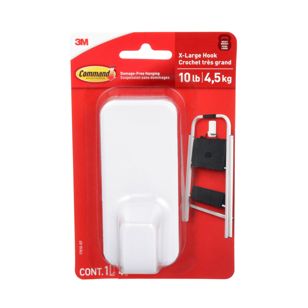 Command Jumbo Hook with 4 Strips - White