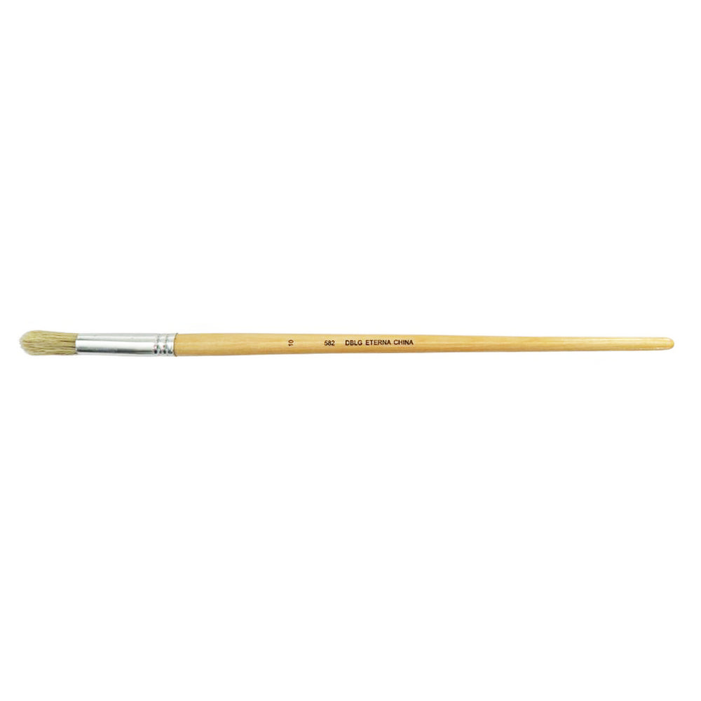 Pinceau rond à long manche DBLG Imports Eterna #582 - Taille 10 - Lot de 12