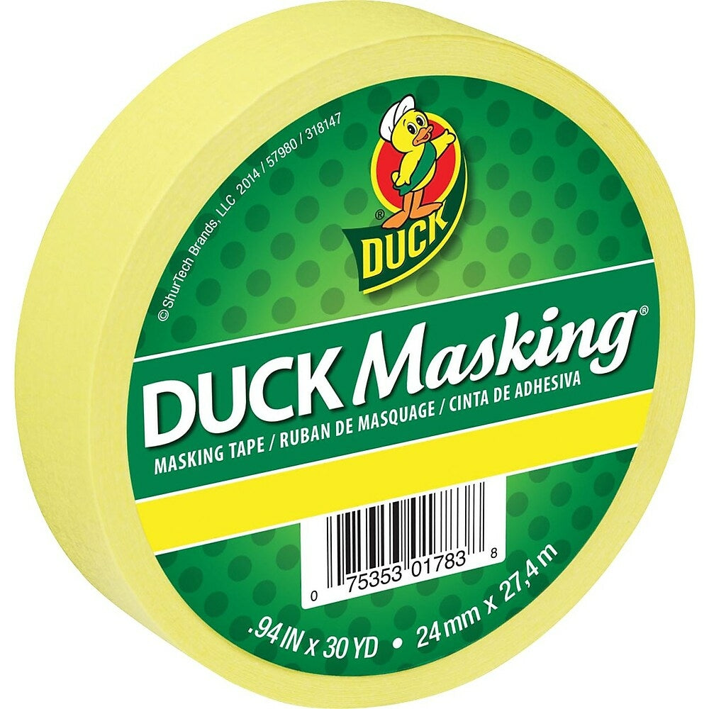 Ruban de masquage couleur Duck Brand, 0,94" x 30 yd, jaune