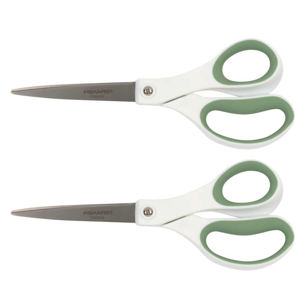 Ciseaux droits Fiskars 8" Softgrip Titanium - Assortiment - Lot de 2